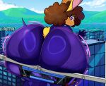  absurd_res anus big_breasts big_butt big_female bodily_fluids breasts brown_hair buckteeth building butt butt_expansion butt_focus city city_background city_destruction clothing curly_hair destruction expansion female female/female feral floppy_ears fur good_girl hair hi_res huge_breasts huge_butt humanoid la_tiapat lagomorph larger_female latex latex_clothing latex_skinsuit legs_together leporid long_ears looking_at_viewer looking_back macro mammal mountain overweight overweight_female pat_(prettypatsusan) paws purple_body purple_eyes rabbit rabbit_ears scared scut_tail short_hair short_tail size_difference skinsuit sky solo suit sunny surprised sweat sweatdrop tail tall teeth text tight_clothing totally_spies! train vehicle wide_hips yellow_body yellow_fur 