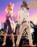  absurd_res annoyed anthro beltt bottomwear canid canine canis car clothing detailed diane_foxington dreamworks duo female footwear fox fur gesture grand_theft_auto_vi hand_gesture hand_on_hip hi_res high_heels looking_at_another male male/female mammal mr._wolf_(the_bad_guys) muscle_car palm_tree plant pointing pointing_at_another shirt shoes shorts signature smile smirk smug smug_face smug_grin standing suave suit suit_jacket the_bad_guys topwear tree vehicle vermilionrenderworks wolf 