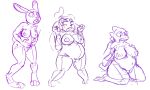  2018 alphys animal_crossing anthro belly big_breasts breasts buckteeth canid canine canis dinosaur disney domestic_dog eyewear female fingers frown genitals glasses hair holding_belly holding_breast isabelle_(animal_crossing) judy_hopps kneeling lagomorph leporid long_ears looking_at_belly looking_at_self looking_down mammal monochrome navel nintendo non-mammal_breasts open_frown open_mouth outie_navel overweight overweight_anthro overweight_female pigeon_toed ponytail pregnant prurientpie purple_and_white pussy rabbit reptile scalie shih_tzu sitting sketch standing teeth thick_thighs toy_dog undertale video_games wide_hips zootopia 