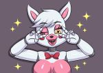  anthro breasts canid canine eyelashes female five_nights_at_freddy&#039;s five_nights_at_freddy&#039;s_2 fox hi_res huitu_c lipstick machine makeup mammal mangle_(fnaf) red_cheeks robot sharp_teeth teeth video_games yellow_eyes 