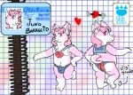  &lt;3 2020 anthro biped bulge bunnybara butt canid canine canis clothed clothing crossdressing domestic_dog english_text fur herding_dog male mammal pastoral_dog pink_body pink_fur solo text tongue tongue_out underwear welsh_corgi white_body white_fur 