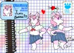  &lt;3 2020 anthro biped bunnybara canid canine canis clothed clothing domestic_dog english_text fur girly herding_dog male mammal pastoral_dog pink_body pink_fur solo text tongue tongue_out welsh_corgi white_body white_fur 