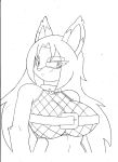  anthro big_breasts black_and_white breasts canid canine cleavage clothed clothing digital_media_(artwork) fan_character female fishnet fishnet_topwear fox hi_res line_art looking_at_viewer mammal monochrome simple_background solo sonic_the_hedgehog_(series) superbunnygt white_background 