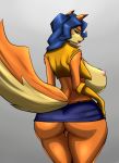  anthro big_breasts big_butt bottomwear breasts butt canid canine carmelita_fox clothed clothing female fox genitals hi_res instantgirl mammal miniskirt nipples no_underwear pussy skimpy skirt sly_cooper_(series) solo sony_corporation sony_interactive_entertainment sucker_punch_productions topwear vest video_games 