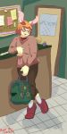  1:2 absurd_res anthro backpack bob_cut dynamitegrizzly_(artist) eyewear female glasses hi_res lagomorph leaning leporid lumiere_pipkin mammal rabbit school solo 