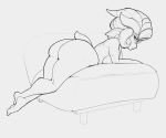  absa anthro big_butt bovid breasts butt caprine conditional_dnp eyewear female furniture glasses goat horn lying mammal monochrome nude rivals_of_aether short_tail solo thick_thighs video_games xopachi 