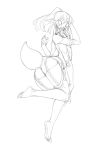  anthro arachnid arthropod butt clothing female flat_chested garter_belt garter_straps gloves handwear hi_res humanoid_pointy_ears legwear licheart line_art long_tongue monochrome multi_arm multi_eye multi_limb ponytail_hair raya_(cheese) sharp_teeth solo stockings teeth tongue 