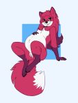  anthro belly big_belly breasts canid canine collar eyewear eyewear_only female folvondusque fox genitals glasses glasses_only gloves_(marking) hi_res kitty_(kajortoq) leg_markings mammal markings no_evil nude pregnant pussy small_breasts socks_(marking) solo 