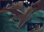 2026 ambiguous_gender dragon duo elkdragon european_mythology eyes_closed feral flying green_eyes hi_res human ivy_(wof) mammal moon mythological_creature mythological_scalie mythology night redraw sandwing_(wof) scalie sky smile spread_wings star sunny_(wof) western_dragon wings wings_of_fire