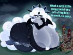 2025 absurd_res aquatic areola areola_slip armwear artist_name bare_shoulders big_breasts big_butt black_pearl_cookie bouncing_breasts breasts butt butt_jiggle castle cleavage clothed clothing cookie_(cookie_run) cookie_run deep_cleavage detailed_background dialogue ear_fins elbow_gloves english_text female fin fromariels gem glistening glistening_body gloves grey_body grey_skin hair handwear head_fin hi_res huge_breasts huge_butt humanoid hyper hyper_breasts jiggling legless long_hair macro merfolk mermaid_tail motion_lines nipple_outline nipple_slip not_furry pupils slit_pupils smile solo split_form tail tail_fin text twitter_handle white_hair