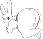 2024 all_fours animal_crossing anthro arms_bent ass_up bent_legs big_butt biped blue_and_white bottomless butt butt_focus clothed clothing crossed_feet digital_drawing_(artwork) digital_media_(artwork) footwear freckled_butt freckles hair jacket lagomorph leporid letterman_jacket looking_back male mammal meatmeatmeat4me monochrome motion_lines nintendo open_mouth plantigrade rabbit sasha_(animal_crossing) short_hair short_tail sketch socks solo solsticespaghetti surprised tail thick_calves thick_thighs three-quarter_view toony topwear