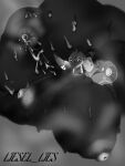 3:4 anus big_breasts big_nipples black_body black_skin blizzard_entertainment bodily_fluids breasts butt cum cum_in_ass cum_in_vagina cum_inside cum_on_body cum_on_breasts cum_on_butt digital_media_(artwork) female genital_fluids genitals hi_res huge_breasts hyper hyper_breasts liesel_lies machine monochrome musk musky_anus musky_body nipples omnic orisa_(overwatch) overwatch plump_labia puffy_anus robot_anthro robot_taur smile smiling_at_viewer solo steam steaming_body sweat sweatdrop sweaty_breasts taur vulva white_nipples