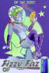 2:3 4_toes 5_fingers absurd_res anthro areola armor atemumet beverage biped blaster breasts canid canine canis caption colored digital_media_(artwork) digitigrade english_text feet female female_anthro fingers five_nights_at_freddy's five_nights_at_freddy's:_security_breach genitals green_hair hair headgear helmet hi_res mammal nipples paws pinup pose roxanne_wolf scottgames soda solo spacesuit steel_wool_studios tail text toes vulva wolf