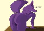  absurd_res anthro balls big_butt black_nose butt canid canine canis digital_media_(artwork) fluffy fluffy_tail genitals hi_res jackal liamjackal long_ears male mammal neck_tuft pink_eyes smile solo thick_thighs tuft 