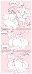 2018 abdominal_bulge absurd_res ahegao anal_object_insertion anal_storage animal_print animal_print_thigh_highs anthro areola balls belly belly_expansion belly_inflation big_balls big_belly big_breasts big_butt big_penis bodily_fluids breast_expansion breasts butt butt_shot cavity_storage clothed clothing comic cow_print cow_print_elbow_gloves cow_print_thigh_highs cowbell dialogue domestic_cat dulce_(mr.pink) duo english_text expansion felid feline felis female fondling food food_fetish food_insertion food_play fruit genital_fluids genitals gynomorph gynomorph/female hi_res hose hose_inflation huge_belly huge_breasts huge_butt huge_penis huge_thighs humanoid_genitalia humanoid_penis hyper hyper_belly hyper_breasts hyper_genitalia hyper_penis hyper_vulva improvised_sex_toy inflation intersex intersex/female kneeling lagomorph legwear leporid looking_back looking_pleasured mammal masturbation melon monochrome mostly_nude mr.pink nipples overweight overweight_female pattern_clothing pattern_legwear pattern_thigh_highs penile penile_masturbation penis pink_and_white plant precum rabbit rear_view self_fondle speech_bubble strawkitty text thick_thighs thigh_highs tongue tongue_out topless torn_clothing vulva watermelon weight_gain wide_hips