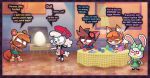 ajmarekart anthro beaver blush brush bunny_(ajmarekart) canid canine canis dialogue domestic_cat domestic_dog easter easter_egg egg english_text felid feline felis female fox french_text fuming group hi_res holidays jealous lagomorph leporid male mammal marcie_beaucoup_(ajmarekart) mitzi_(ajmarekart) murphy_(ajmarekart) murphy_and_mitzi paintbrush poodle rabbit rodent steam text vivian_(ajmarekart)