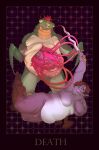 absurd_res antennae_(anatomy) anthro arachne arachnid arthropod arthropod_abdomen arthropod_abdomen_genitalia belly blood bluestokings bodily_fluids butt card claws corpse dagger death death_(tarot) duo european_mythology execution genital_fluids genitals gore greek_mythology guts hi_res humanoid insect intersex intestines killing knife major_arcana male mandibles mantis melee_weapon mohawk mygalomorph mythology necrophilia organs overweight paws piercing sacrifice saliva spider spikes sword tail tarantula tarot tarot_card tendrils thick_tail weapon