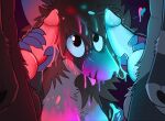anthro big_eyes blue_eyes blue_glow blue_penis bodily_fluids brother_(lore) brother_and_sister_(lore) canid canine canis carthan_night circe_(pankallisti) close-up comic cum cum_drip cum_in_hair cum_mixing cum_on_chest cum_on_face cum_on_hand cum_string double_handjob dripping excessive_cum excessive_genital_fluids female fur genital_fluids genitals glowing glowing_cum glowing_genitalia glowing_penis glowing_precum grey_body grey_fur group hair handjob heart_symbol humor incest_(lore) knot knotted_penis looking_up malakai_(malakai) male male/female mammal murid murine pankallisti penile penis rat red_glow red_penis rodent sex sibling_(lore) sister_(lore) trio unusual_bodily_fluids unusual_cum unusual_genital_fluids wolf