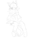 2025 aellaellae anthro anthro_focus binu_(aellaellae) biped blush blush_lines bodily_fluids butt butt_tattoo cat_tail clothed clothing clothing_lift digital_drawing_(artwork) digital_media_(artwork) disembodied_hand duo erection felid feline front_view genital_fluids genitals glans hair half-closed_eyes heart_reaction hi_res humanoid_genitalia humanoid_penis looking_at_another male male_anthro male_focus mammal monochrome mostly_nude mostly_nude_anthro mostly_nude_male narrowed_eyes navel partially_clothed penis plantigrade ponytail precum shirt shirt_lift short_ponytail sitting sketch slim slim_anthro slim_male solo_focus tattoo topwear underwear underwear_down