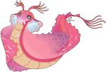 2025 absurd_res alien alpha_channel ambassador_questa antennae_(anatomy) bayernspitz belly black_stripes female feral hi_res pink_antennae pink_body pink_tail pink_wings solo stripes tail tan_belly watermark white_stripes wings yellow_eyes