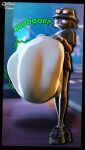 2026 3d_(artwork) absurd_res ambiguous_gender anthro belly big_belly biped brown_body brown_fur burping calico_cat claws clothed clothing collar digital_media_(artwork) domestic_cat epic_games eyewear felid feline felis footwear fortnite fully_clothed fur hand_on_belly hat headgear headwear hi_res huge_belly mammal meow_skulls metalhead_meow_skulls open_mouth platform_footwear platform_sandals qpwuzhere sandals shoes signature solo spiked_collar spikes standing sunglasses vore white_body white_fur
