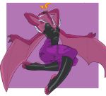  abs anthro breasts capcom clothing cosplay darkstalkers dragon f_draws female hands_behind_head hi_res legwear membrane_(anatomy) membranous_wings morrigan_aensland muscular muscular_anthro muscular_female non-mammal_breasts red_body red_scales scales scalie smile solo teeth tight_clothing tights video_games wings 