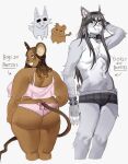 2026 :3 accessory alternate_form anthro arm_tuft back_rolls bare_shoulders belly_tuft big_breasts big_butt black_bracelet black_briefs black_choker black_clothing black_coded black_jewelry black_necklace black_underwear blush bobtail_cat body_hair bow_ribbon bra bracelet braided_hair breasts briefs brown_body brown_hair bulge butt cellulite cheek_tuft chest_tuft choker closed_smile clothed clothing collarbone countershade_face countershade_torso countershading crooked_tail cute_fangs directional_arrow domestic_cat duo ear_piercing elbow_tuft english_text eyebrow_piercing eyebrow_stud eyebrows facial_piercing facial_tuft fangs felid feline felis female fingerless_(marking) frilly frilly_clothing frilly_panties frilly_underwear fur furgonomic_piercing furgonomics grey_body grey_fur grey_hair grin gynomorph gynomorph_anthro hair hair_accessory hairclip hand_in_hair hand_on_leg hand_on_thigh happy_trail helix_piercing heterochromia hi_res hip_tuft hitch_(wolfertinger) hitomi_(wolfertinger) humanoid_hands industrial_piercing intersex intersex_anthro japanese_bobtail jewelry leg_tuft lip_piercing long_tail looking_at_viewer looking_back looking_back_at_viewer mammal medium_hair mole_on_butt mole_under_eye monolid mouse mouth_closed murid murine navel necklace notched_ear one_fang overweight overweight_anthro panties pattern_clothing pattern_underwear piercing pink_bow pink_bra pink_clothing pink_panties pink_underwear pinup plaid plaid_clothing plaid_underwear pointy_ears portrait pose presenting presenting_hindquarters prick_ears rear_view ribbons rodent round_ears scut_tail shaded short_tail shoulder_tuft simple_background size_difference slim_gynomorph small_breasts small_eyebrows smile smiling_at_viewer soft_shading spiked_bracelet spikes striped_arms striped_fingers stripes studded_bracelet studded_jewelry studs tail tail_accessory tail_bow tail_ribbon tall teeth text thick_arms thick_eyebrows three-quarter_portrait three-quarter_view topless topless_anthro topless_gynomorph topless_intersex touching_hair trans_(lore) trans_man_(lore) trans_woman_(lore) tuft underwear underwear_only weight_difference white_background white_body white_fur white_stripes wolfertinger