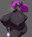  anthro areola big_breasts bodily_fluids breasts condom cum demon desaria fangs female filled_condom genital_fluids hair horn huge_breasts hyper hyper_breasts nipples ponytail purple_hair rime_the_vixen sexual_barrier_device smile solo steam 