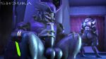 3d_(artwork) 4_fingers absurd_res alien anthro armor balls big_balls big_butt big_penis butt clothed clothing digital_media_(artwork) duo fingers genitals grey_body halo_(series) hi_res hiding inside looking_at_another male male/male mandibles masturbation microsoft partially_clothed penis purple_armor rtas_'vadum sangheili shoukaart sitting source_filmmaker_(artwork) voyeur white_armor xbox_game_studios yellow_eyes