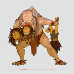 1:1 age_difference alien bottomwear clothing dreadlocks fangs grandchild_(lore) grandfather_(lore) grandparent_(lore) humanoid loincloth male mandibles markings naniiebim older_male predator_(franchise) pseudo_hair scar_(predator) size_difference spots spotted_body teeth underwear yautja younger_male