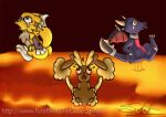 activision ambiguous_gender anthro bandai_namco bodily_fluids burning butt butt_on_fire cynder digimon digimon_(species) digital_media_(artwork) dragon female feral fluffy fluffy_tail generation_4_pokemon group hand_on_butt hasbro horn lava lopunny membrane_(anatomy) membranous_wings microsoft mythological_creature mythological_scalie mythology nintendo pain pokemon pokemon_(species) raised_tail renamon scalie silnat spyro_the_dragon tail tears the_legend_of_spyro trio wings xbox_game_studios