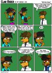  80&#039;s_themed brown_body brown_fur brown_hair canid canine canis clan_rikier clothing comic dancing dobermann domestic_dog english_text erika_rikier family female fur hair hi_res jacket john_rikier male mammal n._t._crotser pinscher rainier_rikier sibling sweetfiction text topwear webcomic 