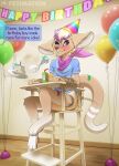 2022 3_toes 5_fingers abdl accident anthro ascot balloon band-aid band-aid_on_arm band-aid_on_face band-aid_on_leg band-aid_on_nose band-aid_on_tail bandage bandage_on_face bandage_on_nose bandaid_roo_(character) birthday birthday_cake blue_clothing blue_shirt blue_topwear blush blush_lines bodily_fluids bodily_noises brown_nose cake cake_slice candle clothed clothing dessert dialogue diaper diaper_bulge digital_drawing_(artwork) digital_media_(artwork) ears_down english_text feces feet fetimation fingers floppy_ears food fur genital_fluids hair hat headgear headwear hi_res high_chair inflatable juice_box kangaroo macropod male mammal marsupial motion_lines pantsless pantsless_anthro pantsless_male party_hat pivoted_ears polygonal_speech_bubble pooping purple_ascot purple_eyes purple_hair rectangular_speech_bubble restrained restrained_arms rope sagging_diaper shaking shirt simple_background soiled_diaper soiling soiling_diaper solo sound_effects speech_bubble stained_diaper tan_body tan_fur text toes topwear unclean_diaper urine used_diaper using_diaper watermark wearing_diaper wearing_shirt wet_diaper white_body white_fur white_sclera
