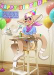 2022 3_toes 5_fingers accident anthro ascot balloon band-aid band-aid_on_face band-aid_on_nose band-aid_on_tail bandage bandage_on_face bandage_on_nose bandaid_roo_(character) birthday blonde_hair blue_clothing blue_shirt blue_topwear blush blush_lines bodily_fluids bodily_noises cake cake_slice candle clothed clothing dessert dialogue diaper digital_drawing_(artwork) digital_media_(artwork) ears_down english_text feet fetimation fingers floppy_ears food fur genital_fluids hair hat headgear headwear hi_res high_chair inflatable juice_box kangaroo macropod male mammal marsupial motion_lines one_eye_closed pantsless pantsless_anthro pantsless_male party_hat peeing pivoted_ears polygonal_speech_bubble purple_ascot purple_eyes purple_hair rectangular_speech_bubble restrained restrained_arms rope shirt simple_background sitting solo sound_effects speech_bubble stained_diaper tan_body tan_fur text toes topwear unclean_diaper urine used_diaper using_diaper vowelless vowelless_sound_effect watermark wearing_diaper wearing_shirt wet_diaper wetting wetting_diaper white_body white_fur white_sclera