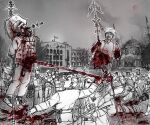  2girls 6+boys ak-12 akhmad_kadyrov_mosque alternate_universe assault_rifle beard blood blood_drip blood_from_mouth blood_on_clothes character_request chechen_flag chechnya commentary dark-skinned_male dark_skin death disembowelment execution eyeball facial_hair firing_squad flagpole grozarpv gun guro hat hexagram hijab holding_ugn holstered imminent_death intestines islamophobia kalashnikov_rifle kneeling knife_in_eye knife_in_mouth large_intestine moon mosque multiple_boys multiple_girls nikolai_rosov peaked_cap pulling ramzan_kadyrov real_life red_moon revolver ribs rifle rusizel russian_flag soldier spine star_of_david turban veil war_crime weapon weapon_request white_turban 