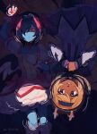  1girl 1other akemi_homura akemi_homura_(cosplay) akemi_homura_(magical_girl) alternate_costume antlers blonde_hair blue_hair blue_skin bow buck_teeth cat_(chiricat) character_counter_request colored_skin commentary cosplay deer_antlers deer_girl deltarune dress english_commentary from_above hair_ornament heart highres horns kaname_madoka kaname_madoka_(cosplay) kaname_madoka_(magical_girl) kris_(dark_world)_(deltarune) kris_(deltarune) magical_girl mahou_shoujo_madoka_magica mahou_shoujo_madoka_magica_(anime) noelle_holiday partially_submerged red_bow red_eyes reindeer_girl ripples short_hair soul_(character)_(deltarune) teeth twitter_username utdr_(toby_fox) water weird_route_(deltarune) 