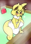  anthro big_breasts big_butt blush breasts butt female franschesco_(artist) hi_res hot_tub hypno_(pok&eacute;mon) nintendo pok&eacute;mon pok&eacute;mon_(species) towel towel_only video_games wet wet_body yellow_body 