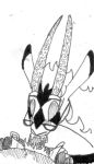  2016 ambiguous_species antelope anthro balls black_and_white bodily_fluids bottomwear bovid carved_horn carved_horns clothed clothing dipstick_ears disney duo eyebrows eyes_closed eyewear fan_character fellatio female fingers first_person_view genitals glasses hooved_fingers horn horn_decoration horn_ornament male male/female male_pov mammal monochrome multicolored_ears open_belt open_bottomwear open_clothing open_pants oral pants penile penis saliva saliva_on_penis sarah_handlebach_(spiff) sex simple_background solo_focus spiff traditional_media_(artwork) unbuckled_belt white_background white_eyebrows white_pubes zootopia 
