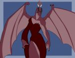  anthro black_sclera breasts clothing dragon dress f_draws female fire hi_res horn membrane_(anatomy) membranous_wings nails non-mammal_breasts scalie solo standing wings 