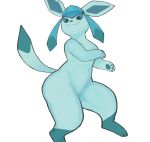  eeveelution featureless_crotch female feral glaceon goonie-san hi_res nintendo pawpads pok&eacute;mon pok&eacute;mon_(species) solo video_games 