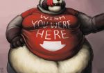  anthro belly belly_overhang big_belly clothing english_text fluffylai fur hand_on_stomach licking licking_lips licking_own_lips male mammal moobs multicolored_body multicolored_fur obese obese_anthro obese_male overweight overweight_anthro overweight_male procyonid raccoon self_lick shirt solo solo_focus text text_on_clothing text_on_shirt text_on_topwear tongue tongue_out topwear two_tone_body two_tone_fur 