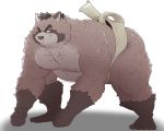  2020 5:4 anthro belly brown_body brown_fur canid canine fur humanoid_hands kemono male mammal nipples overweight overweight_anthro overweight_male raccoon_dog simple_background solo sumo take_tsugu_roh tanuki white_background 