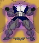  absurd_res anthro beef biceps bottomwear breasts clothing disney female food fur genitals grey_body grey_fur growing growth heavygusttaf hi_res judy_hopps lagomorph leporid macro mammal meat muscular muscular_anthro muscular_female pants pussy rabbit solo torn_bottomwear torn_clothing torn_pants transformation zootopia 