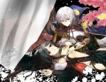  akuta_hinako artist_request bed breasts fate/grand_order fate_(series) flower groping lying petals tagme 