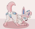  absurd_res ambiguous_gender anus cel_shading duskguard eeveelution feral fur hi_res looking_at_viewer nintendo open_mouth pink_body pink_fur pok&eacute;mon pok&eacute;mon_(species) quadruped shaded simple_background solo solo_focus sylveon video_games 