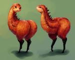  ambiguous_gender big_butt biped black_eyes brown_body brown_skin butt feral glistening glistening_body glistening_skin green_background hi_res hooves looking_at_viewer looking_back outta_sync simple_background solo spines unknown_species what what_has_science_done 