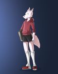  anthro bastiel bottomwear canid canine canis clothing footwear ghost glowing glowing_eyes hi_res hoodie knee_highs knee_socks legwear male mammal shoes shorts sneakers socks solo spirit tome topwear wolf 