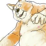  1:1 2006 anthro belly black_nose canid canine canis domestic_dog humanoid_hands kemono low_res male mammal moobs nipples overweight overweight_anthro overweight_male simple_background solo unknown_artist white_background 