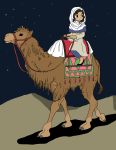  2020 absurd_res camel camelid clothed clothing duo female feral hi_res human mammal night outside riding semi star 