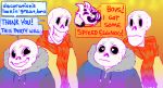  &lt;3 &lt;3_eyes ambiguous_gender anthro bone boss_monster bovid caprine duo duo_focus english_text female frillious group male male/female mammal mixed_media monster not_furry_focus papyrus_(undertale) sans_(undertale) skeleton text toriel undertale video_games 